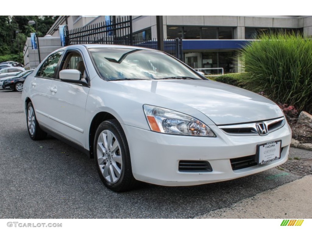 2007 Accord SE V6 Sedan - Taffeta White / Ivory photo #1