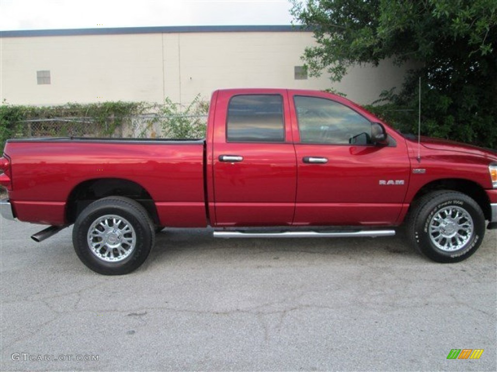 2008 Ram 1500 Big Horn Edition Quad Cab 4x4 - Inferno Red Crystal Pearl / Medium Slate Gray photo #3