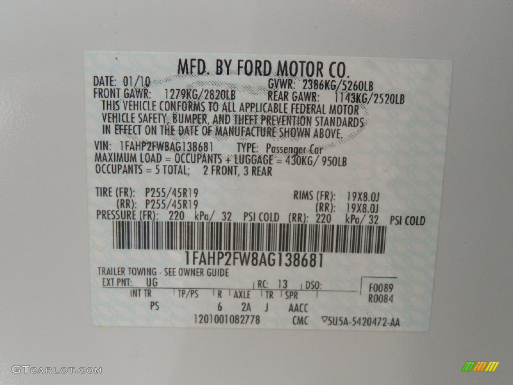 2010 Taurus Limited - White Platinum Metallic Tri-Coat / Light Stone photo #23