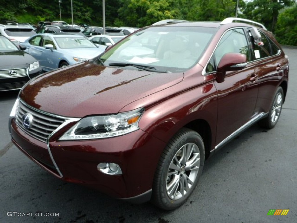 2013 RX 450h AWD - Claret Red Mica / Parchment/Espresso Birds Eye Maple photo #8