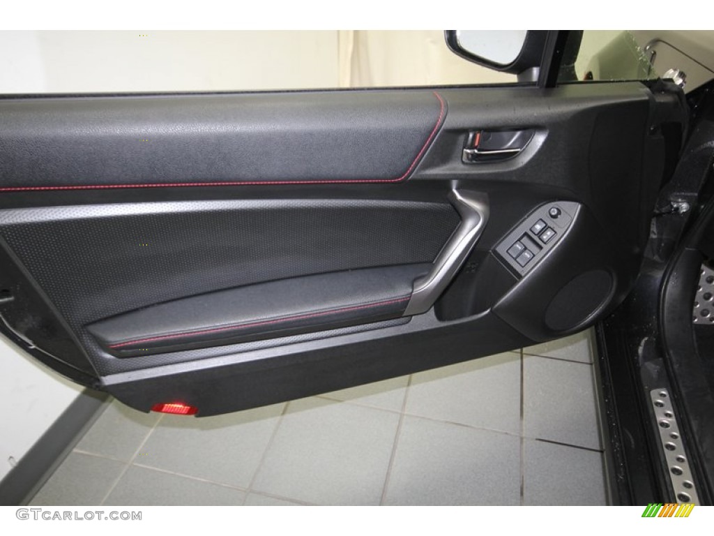 2013 Scion FR-S Sport Coupe Black/Red Accents Door Panel Photo #83749081
