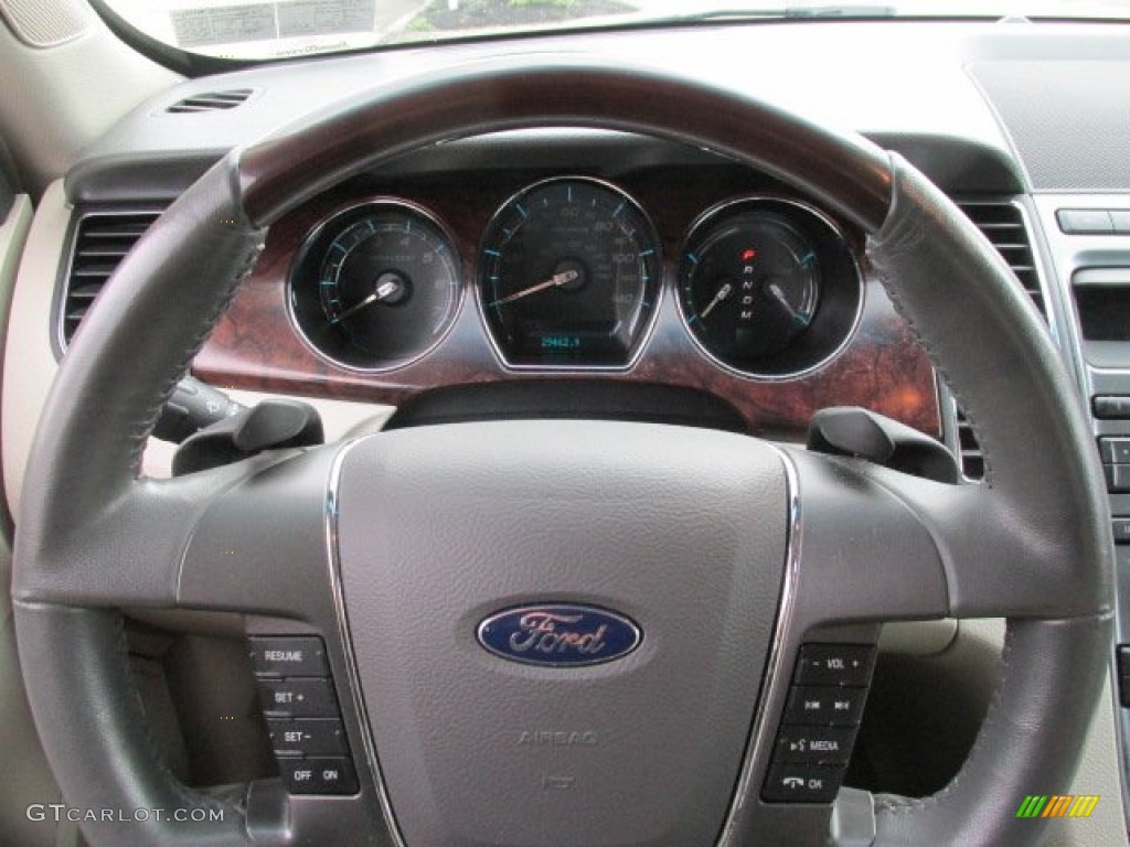 2011 Ford Taurus Limited Light Stone Steering Wheel Photo #83751823