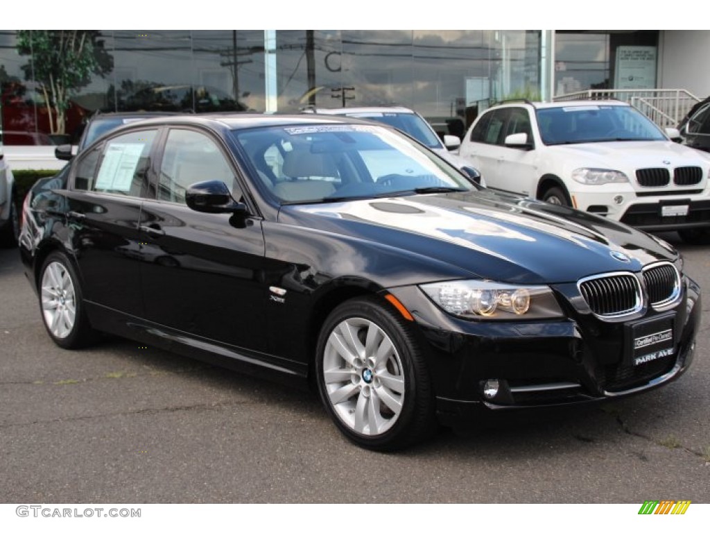 2011 3 Series 335i xDrive Sedan - Jet Black / Oyster/Black Dakota Leather photo #3