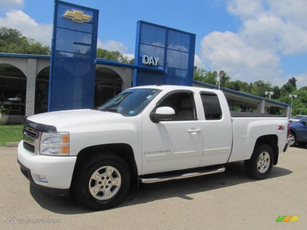 2007 Silverado 1500 LTZ Extended Cab 4x4 - Summit White / Light Cashmere/Ebony Black photo #1