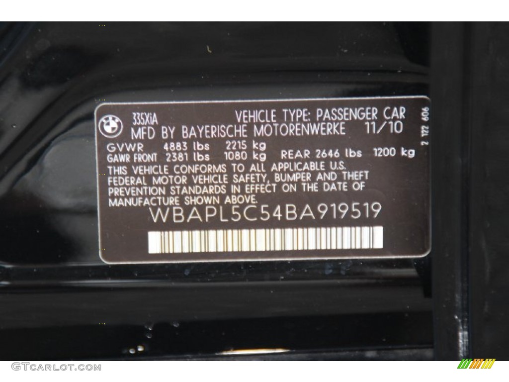 2011 3 Series 335i xDrive Sedan - Jet Black / Oyster/Black Dakota Leather photo #33
