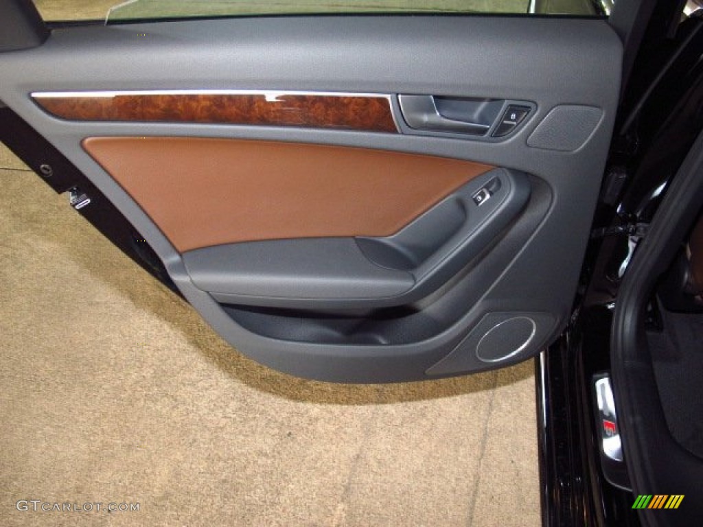 2014 Audi A4 2.0T quattro Sedan Chestnut Brown/Black Door Panel Photo #83755087
