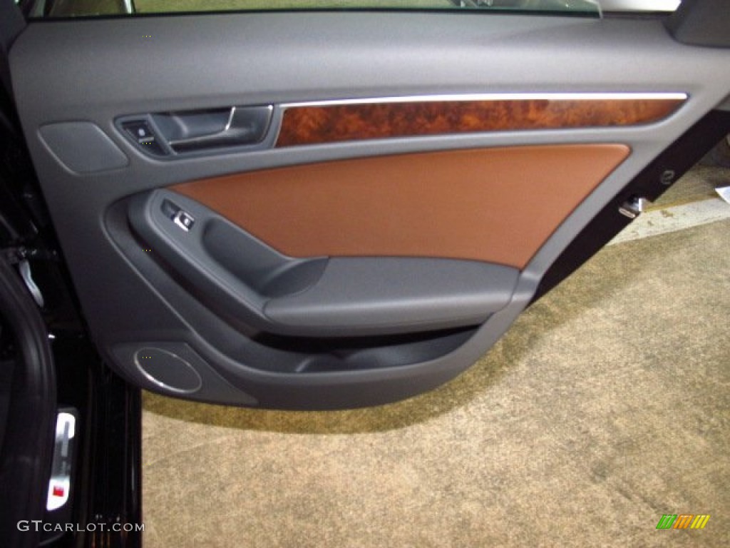 2014 Audi A4 2.0T quattro Sedan Chestnut Brown/Black Door Panel Photo #83755135