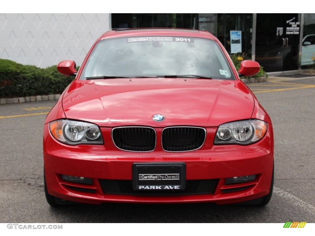 2011 1 Series 128i Coupe - Crimson Red / Black photo #2