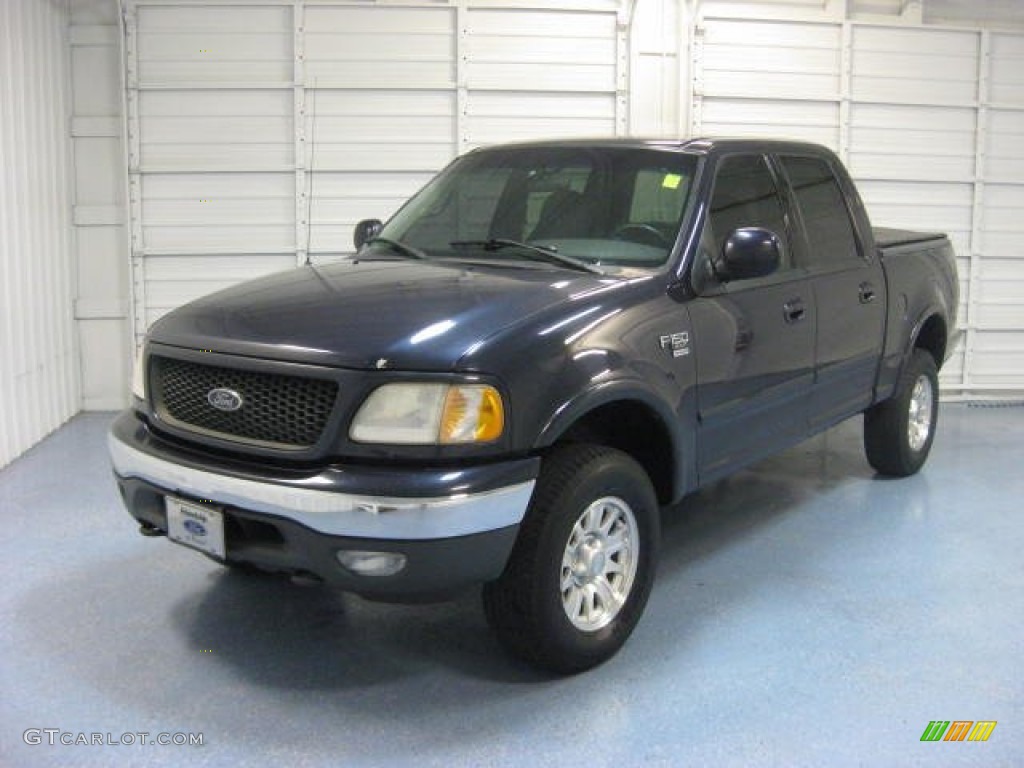 2001 F150 XLT SuperCrew 4x4 - Deep Wedgewood Blue Metallic / Medium Graphite photo #3