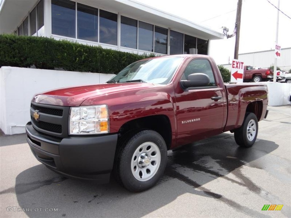 2013 Silverado 1500 Work Truck Regular Cab - Deep Ruby Metallic / Dark Titanium photo #3