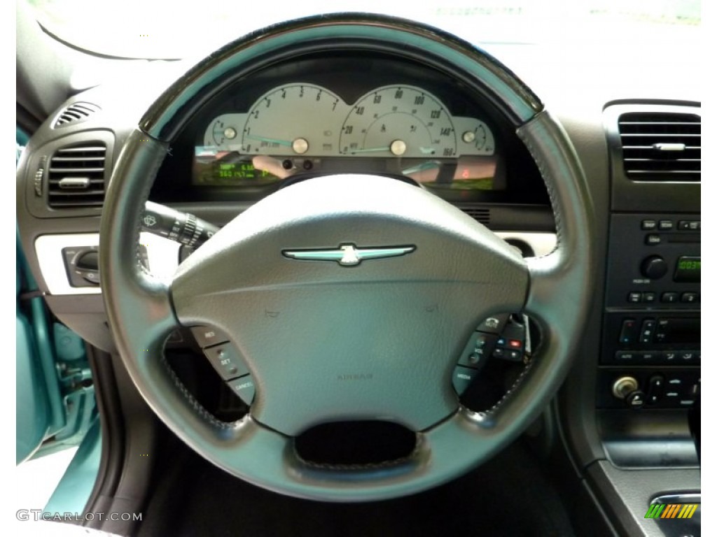 2002 Ford Thunderbird Deluxe Roadster Midnight Black Steering Wheel Photo #83764513