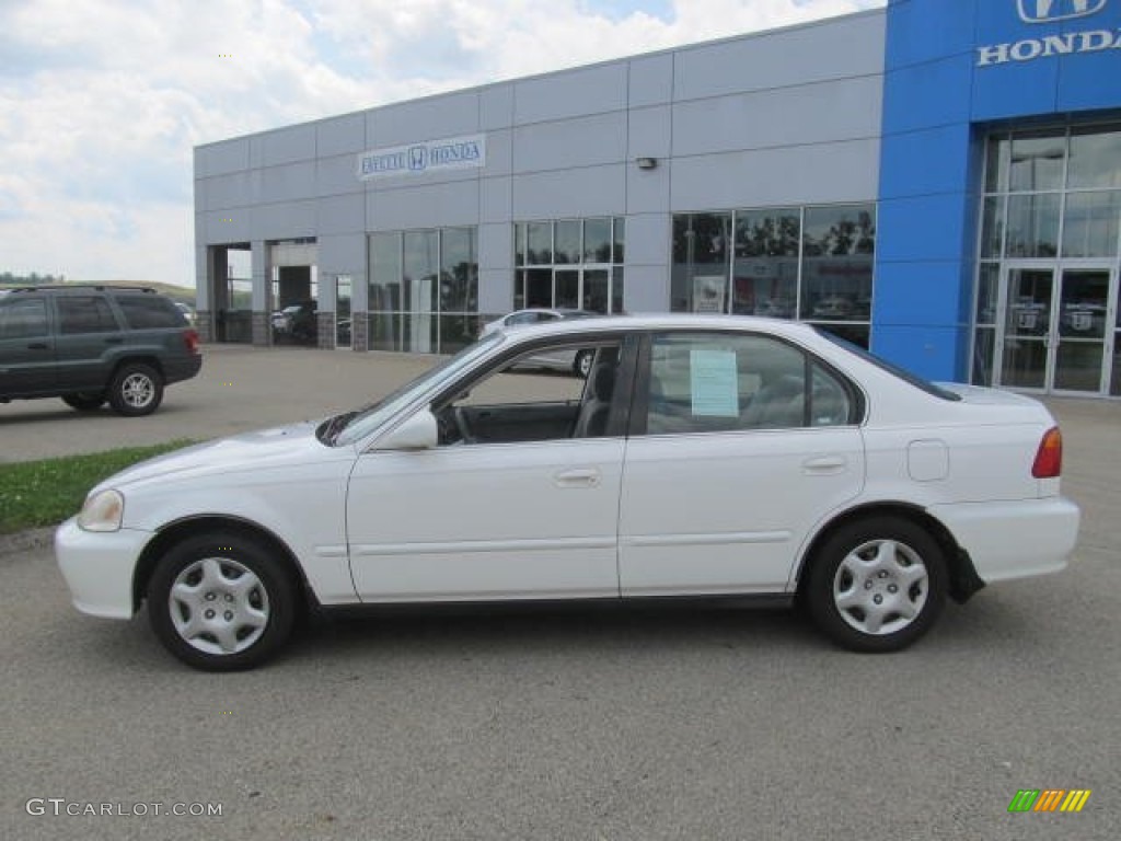 2000 Civic EX Sedan - Taffeta White / Gray photo #2