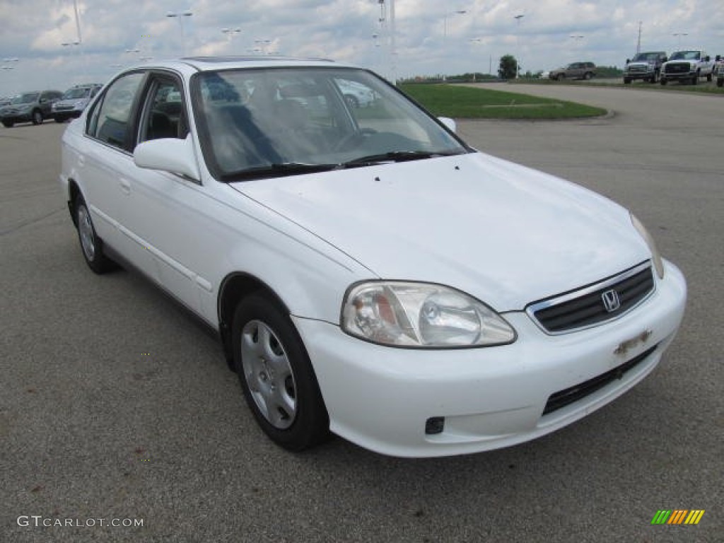 2000 Civic EX Sedan - Taffeta White / Gray photo #5