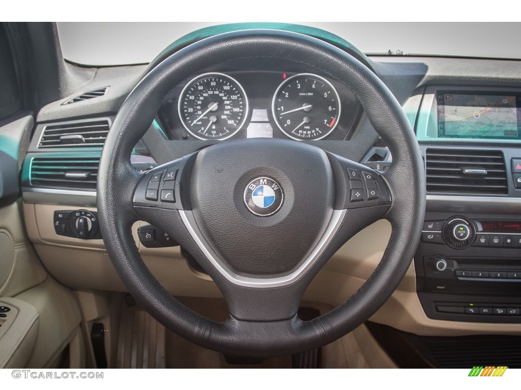 2007 BMW X5 4.8i Sand Beige Steering Wheel Photo #83768130