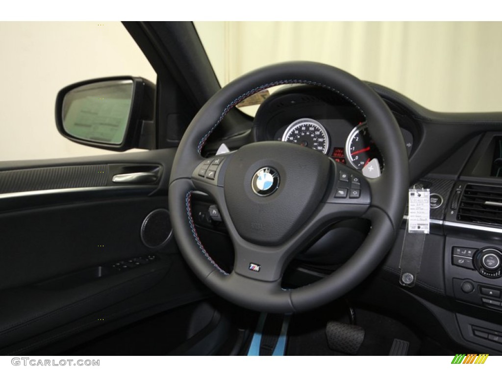 2014 BMW X6 M M xDrive Black Steering Wheel Photo #83770321