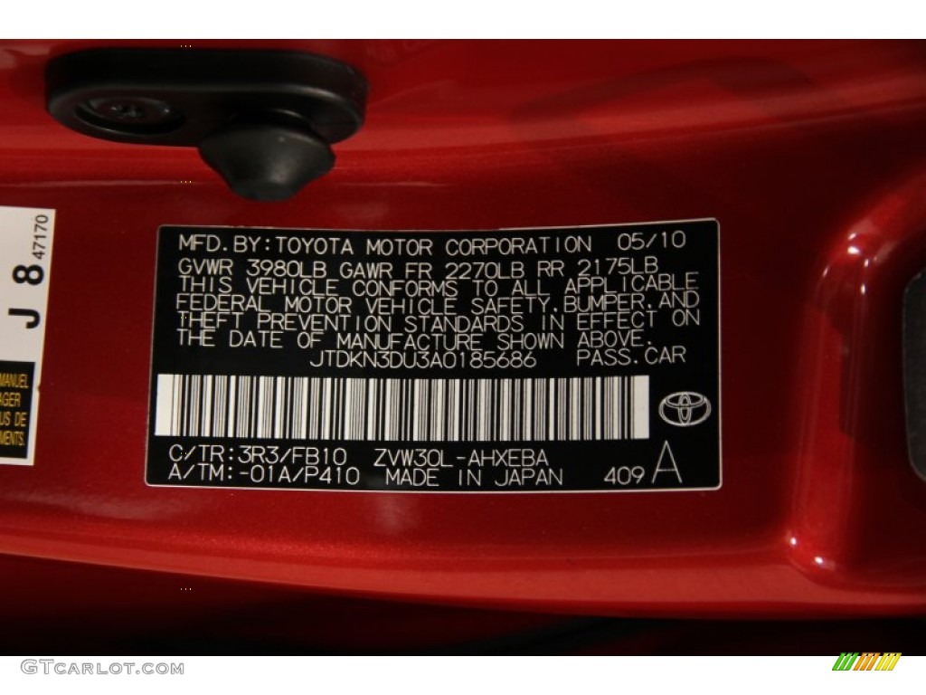 2010 Prius Hybrid III - Barcelona Red Metallic / Dark Gray photo #19