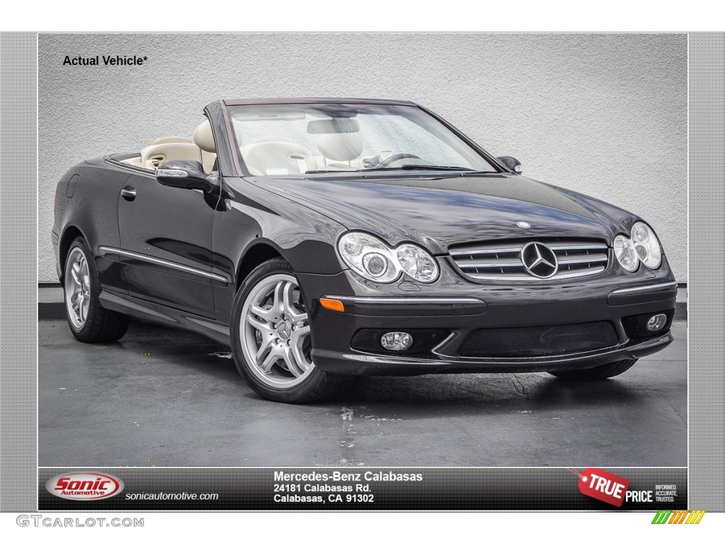 2004 CLK 500 Cabriolet - Mocha Black Metallic / Stone photo #1