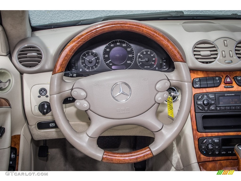 2004 Mercedes-Benz CLK 500 Cabriolet Stone Steering Wheel Photo #83771227