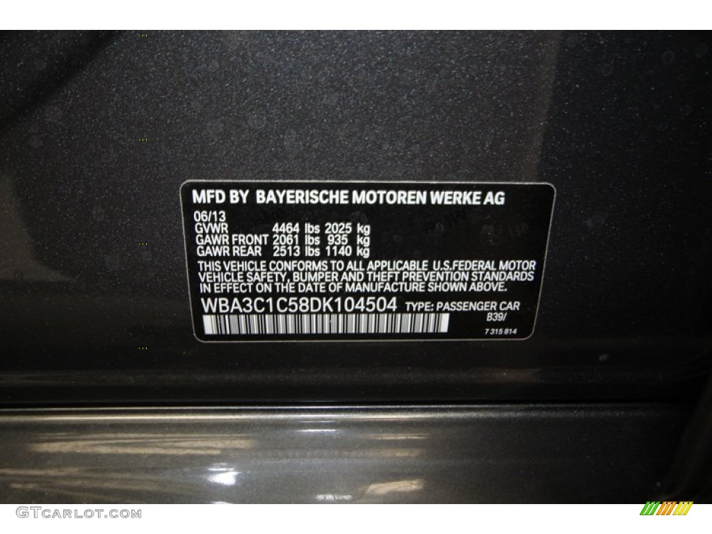 2013 3 Series 328i Sedan - Mineral Grey Metallic / Black photo #9