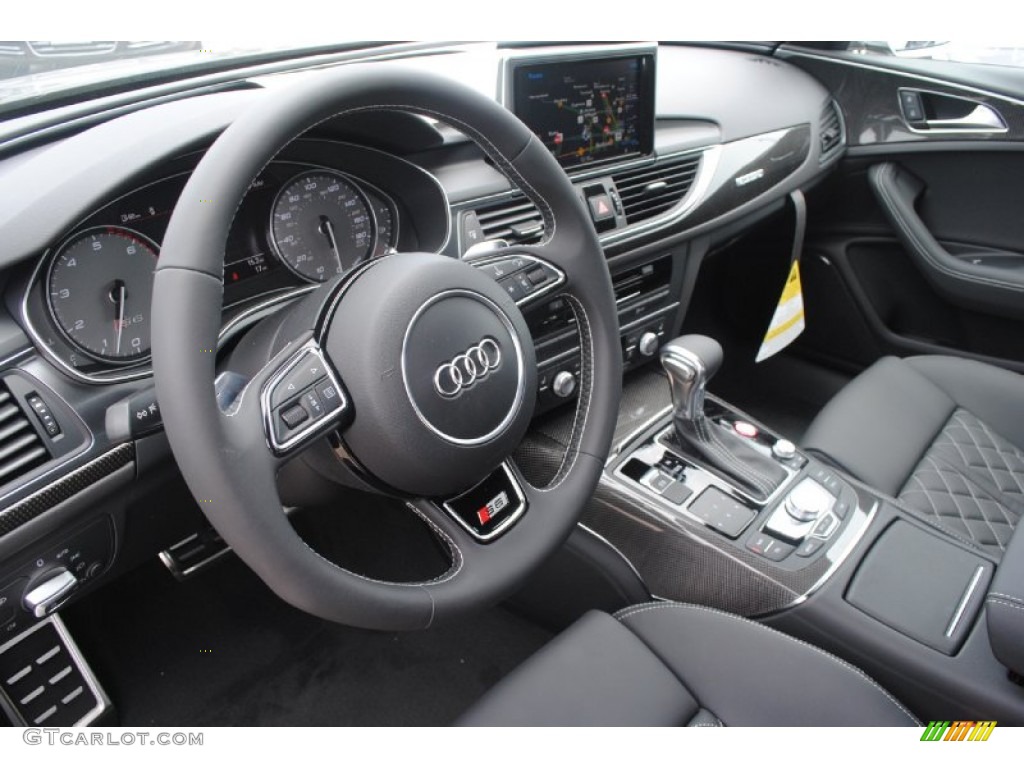 Black Valcona w/Sport Stitched Diamond Interior 2014 Audi S6 Prestige quattro Sedan Photo #83780638