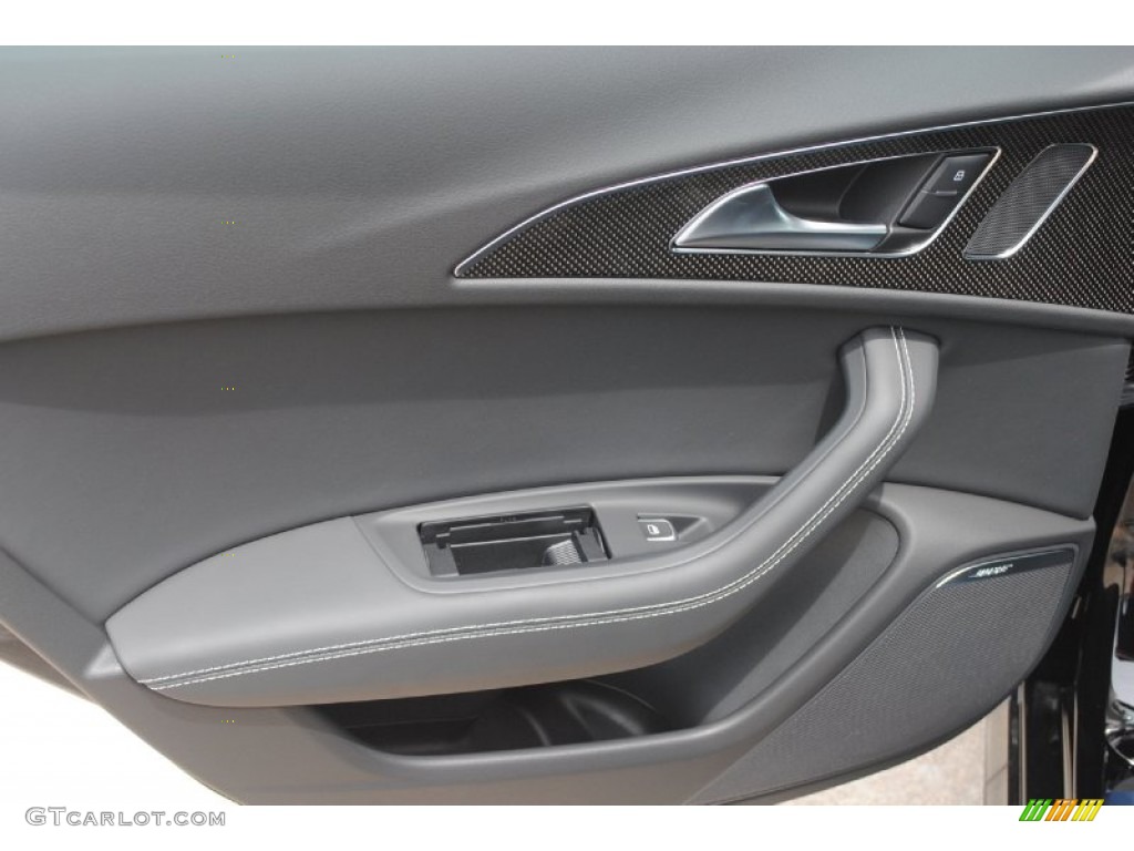 2014 Audi S6 Prestige quattro Sedan Black Valcona w/Sport Stitched Diamond Door Panel Photo #83780986