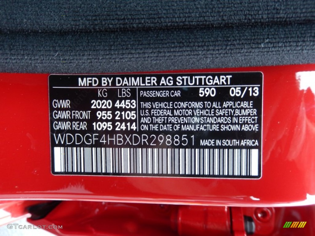 2013 C Color Code 590 for Mars Red Photo #83781889