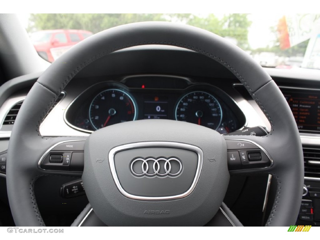 2014 Audi A4 2.0T Sedan Titanium Grey Steering Wheel Photo #83783137