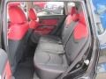 2011 Kia Soul Red/Black Sport Leather Interior Rear Seat Photo