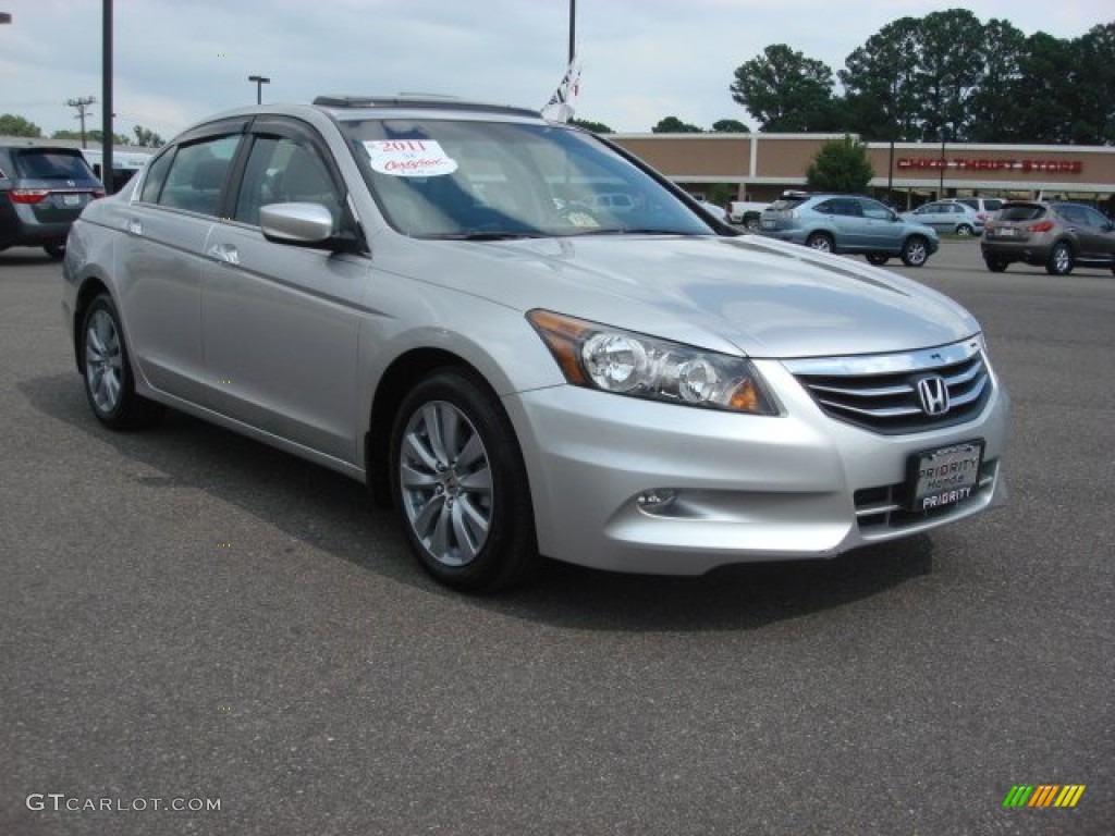 2011 Accord EX-L V6 Sedan - Alabaster Silver Metallic / Gray photo #8