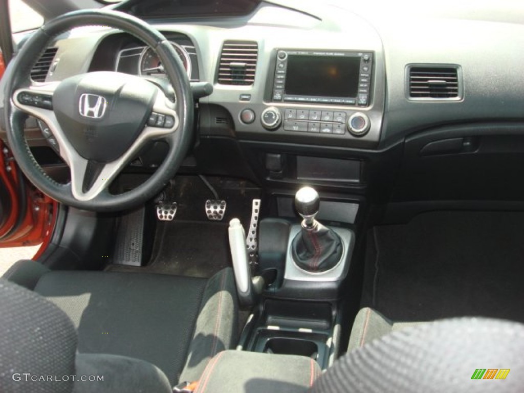2009 Civic Si Sedan - Redline Orange Pearl / Black photo #13