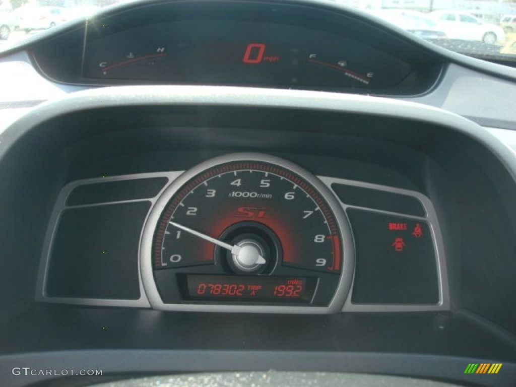 2009 Civic Si Sedan - Redline Orange Pearl / Black photo #24