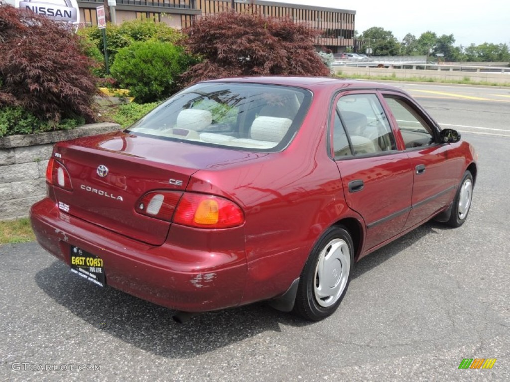 1999 Corolla LE - Venetian Red Pearl / Pebble Beige photo #5