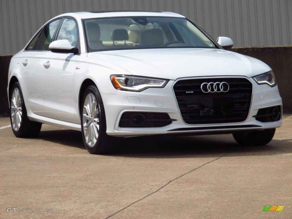 2014 A6 3.0T quattro Sedan - Glacier White Metallic / Velvet Beige photo #1