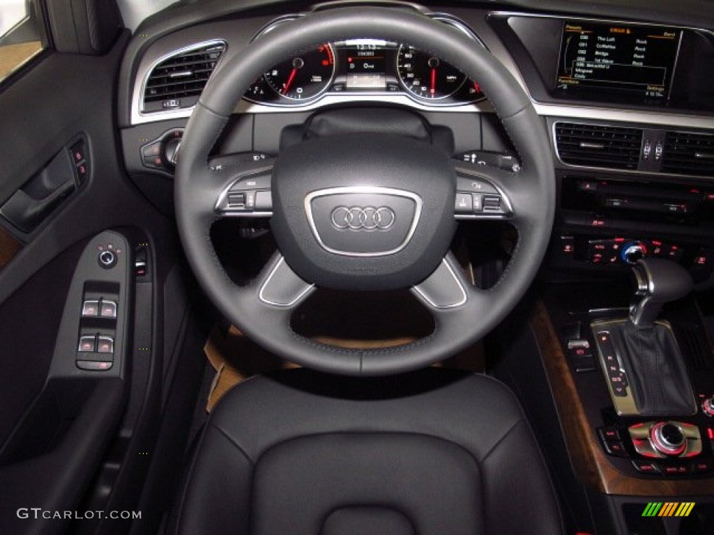 2014 Audi A4 2.0T Sedan Black Steering Wheel Photo #83794852