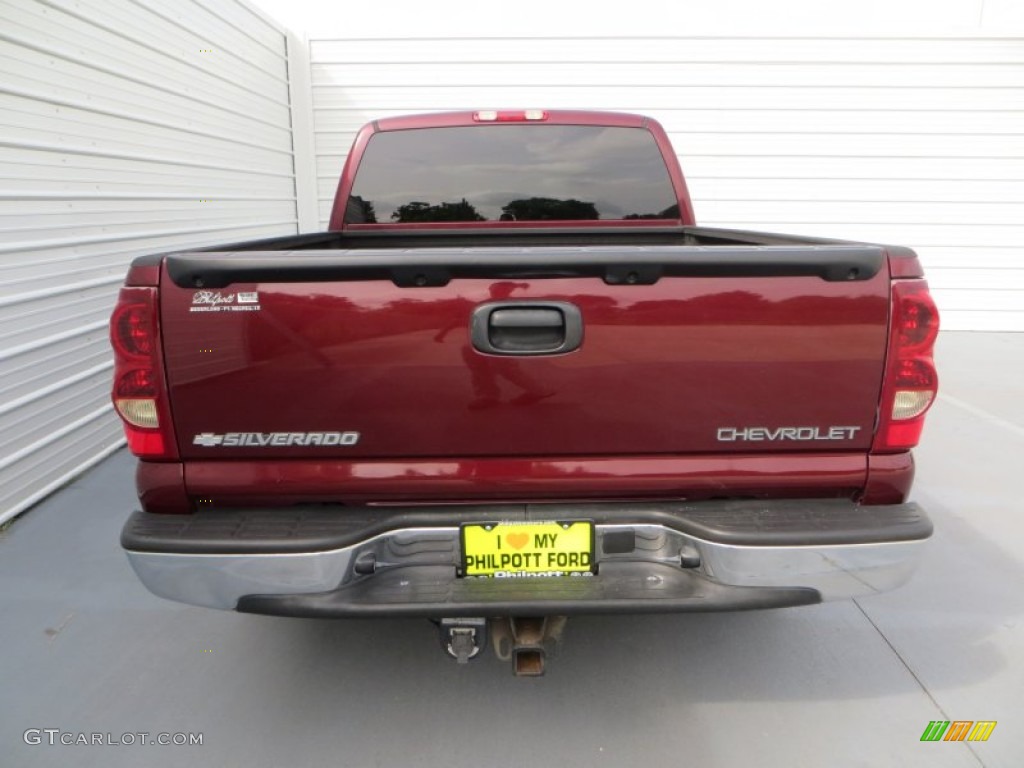 2003 Silverado 1500 LS Extended Cab - Dark Carmine Red Metallic / Medium Gray photo #5