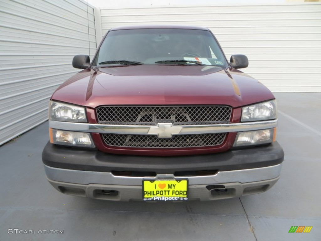 2003 Silverado 1500 LS Extended Cab - Dark Carmine Red Metallic / Medium Gray photo #8