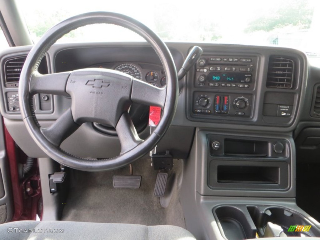 2003 Silverado 1500 LS Extended Cab - Dark Carmine Red Metallic / Medium Gray photo #31