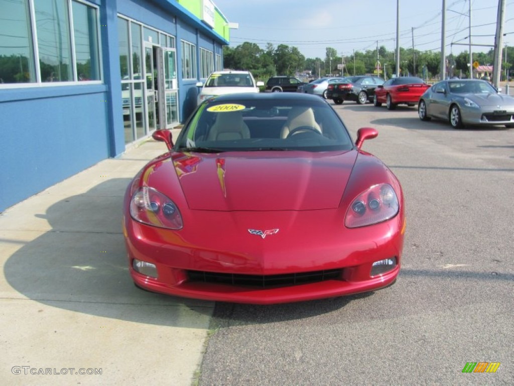 2008 Corvette Coupe - Crystal Red Metallic / Cashmere photo #2