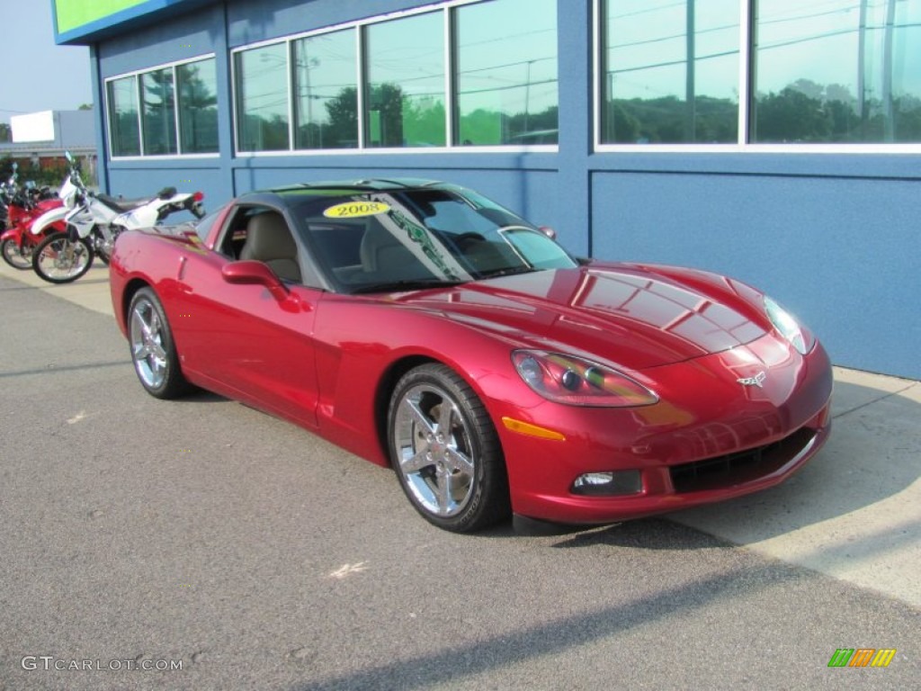 2008 Corvette Coupe - Crystal Red Metallic / Cashmere photo #9