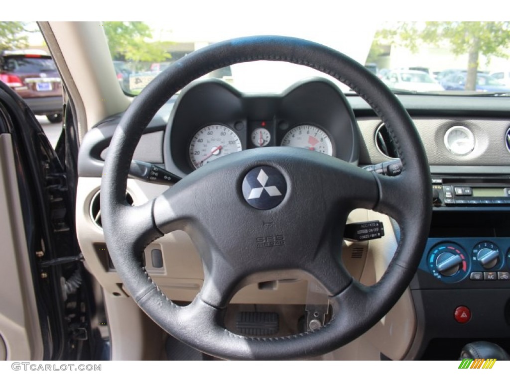 2003 Mitsubishi Outlander XLS Charcoal Steering Wheel Photo #83797504