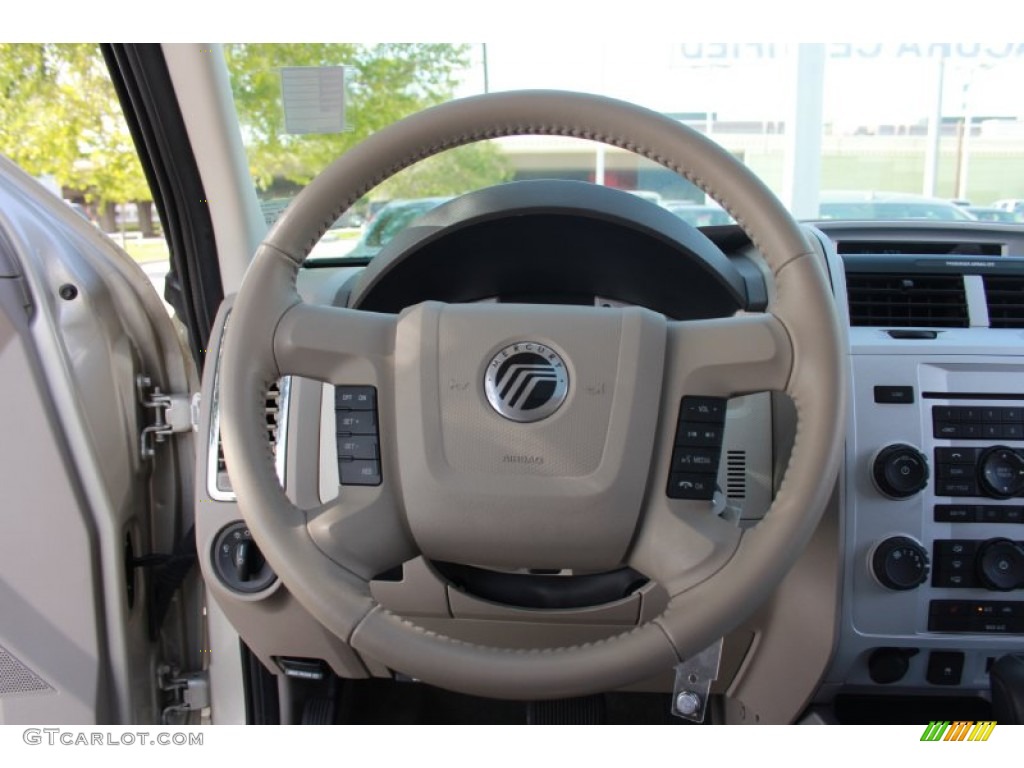 2010 Mercury Mariner I4 Premier Stone Steering Wheel Photo #83798971
