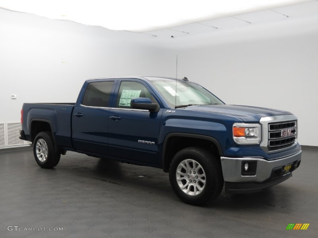 2014 Sierra 1500 SLE Crew Cab - Cobalt Blue Metallic / Jet Black photo #1