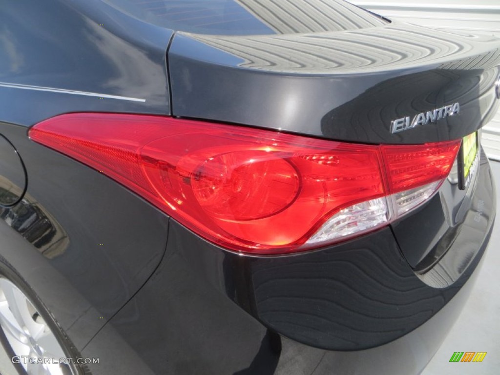 2013 Elantra GLS - Midnight Black / Gray photo #11