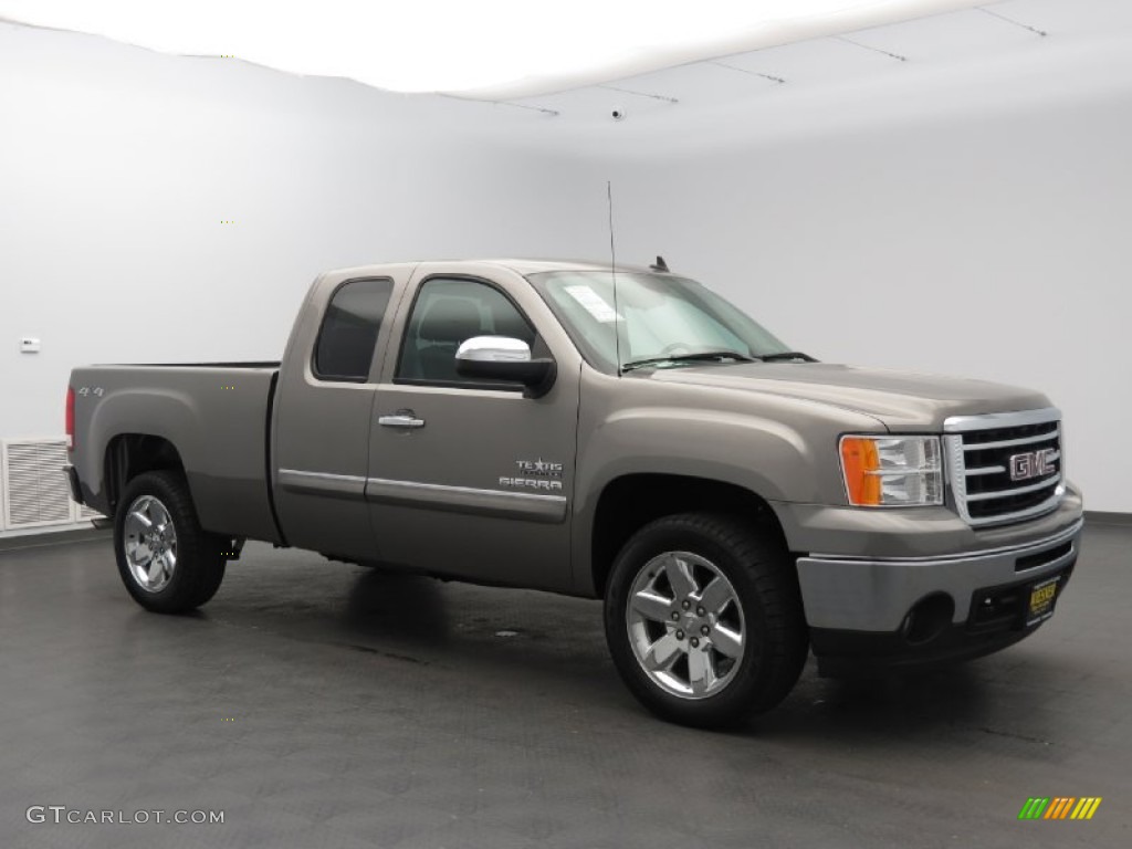 2013 Sierra 1500 SLE Extended Cab 4x4 - Steel Gray Metallic / Ebony photo #1