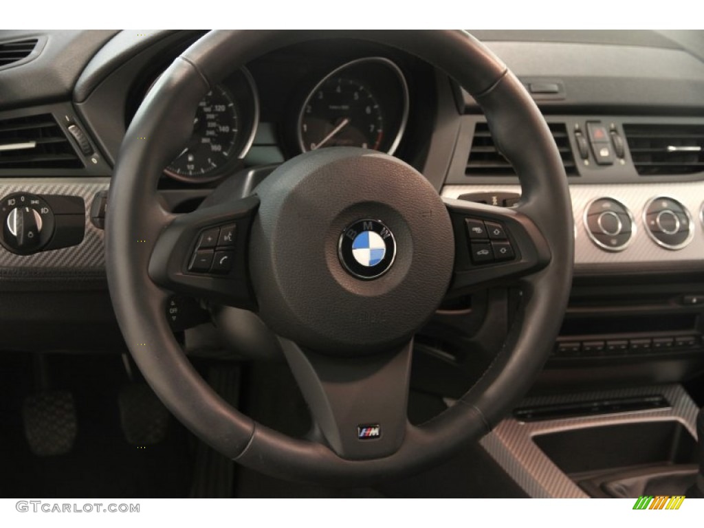 2011 BMW Z4 sDrive30i Roadster Black Steering Wheel Photo #83800891