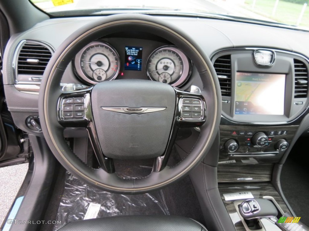 2013 Chrysler 300 C John Varvatos Limited Edition John Varavatos Limited Black/Pewter Steering Wheel Photo #83801545