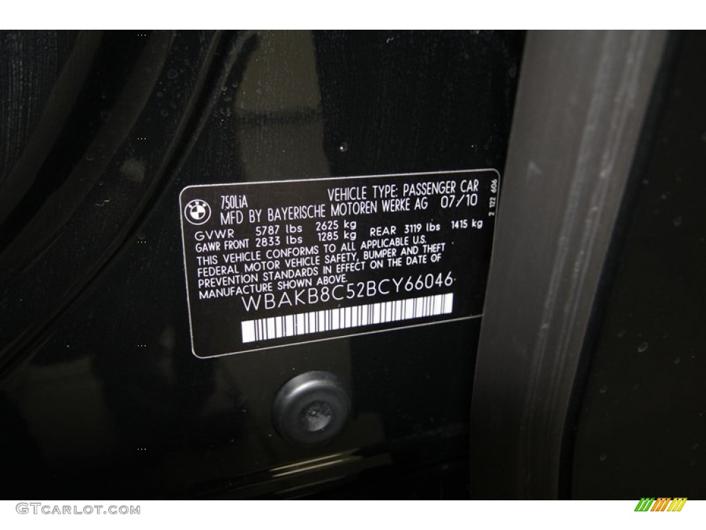 2011 7 Series 750Li Sedan - Jet Black / Black photo #9