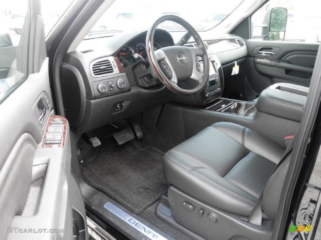 Ebony Interior 2014 GMC Sierra 3500HD Denali Crew Cab 4x4 Photo #83804405