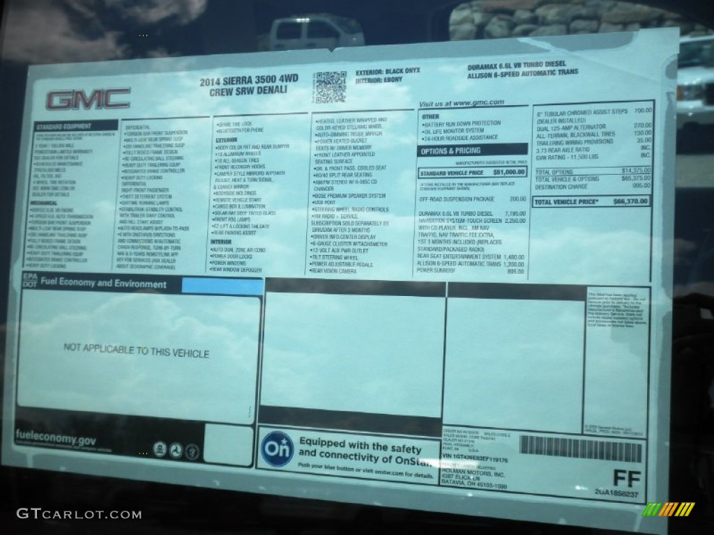 2014 GMC Sierra 3500HD Denali Crew Cab 4x4 Window Sticker Photo #83805049