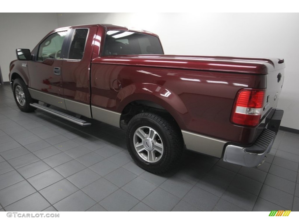 2006 F150 XLT SuperCab - Dark Toreador Red Metallic / Tan photo #5